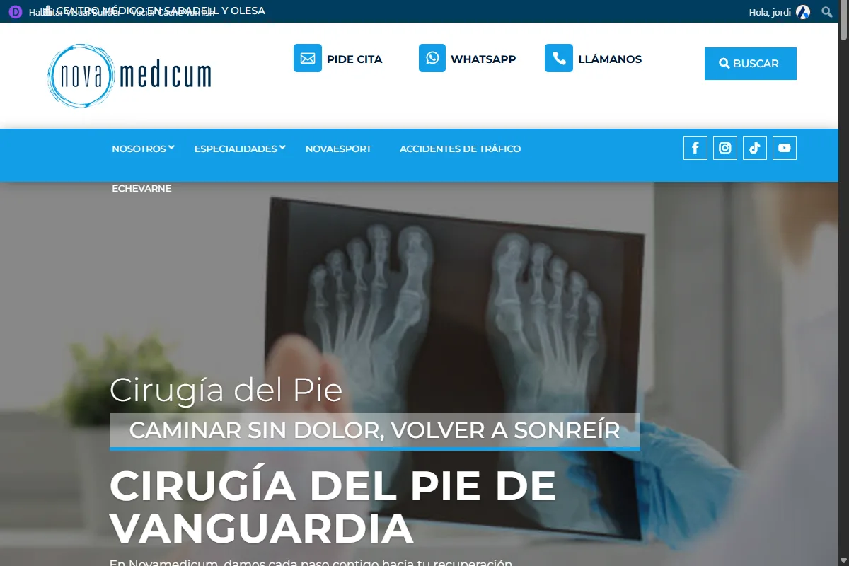 Diseño de la web de Novamedicum, proyecto de Jordi Barredo
