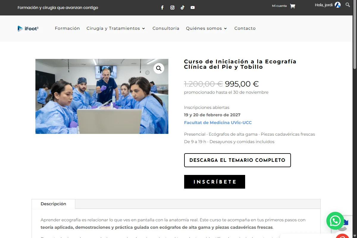 Tienda WooCommerce de cursos y formación de iFOOT3